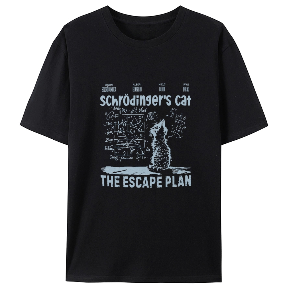 Schrödinger's Cat "The Escape Plan" Retro Designed for Women - Slim Fit Cotton Tee