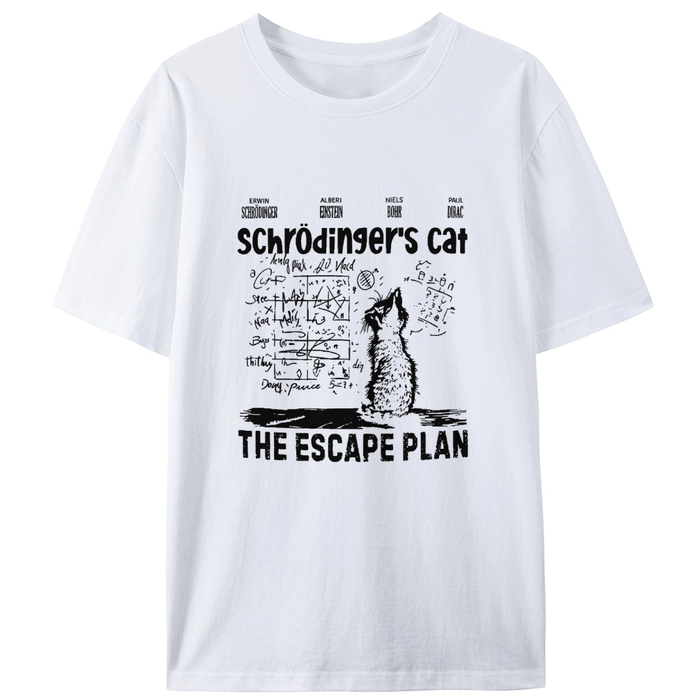 Schrödinger's Cat "The Escape Plan" Retro Designed for Women - Slim Fit Cotton Tee