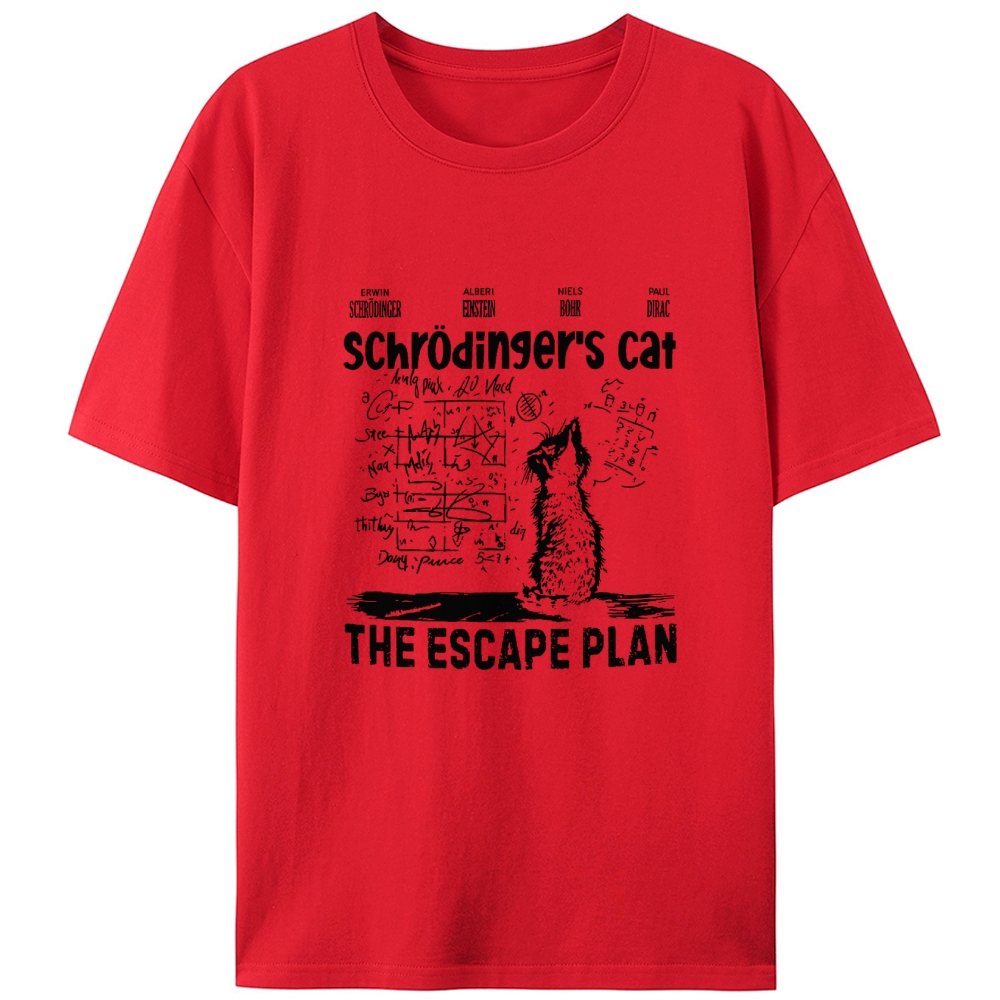 Schrödinger's Cat "The Escape Plan" Retro Designed for Women - Slim Fit Cotton Tee