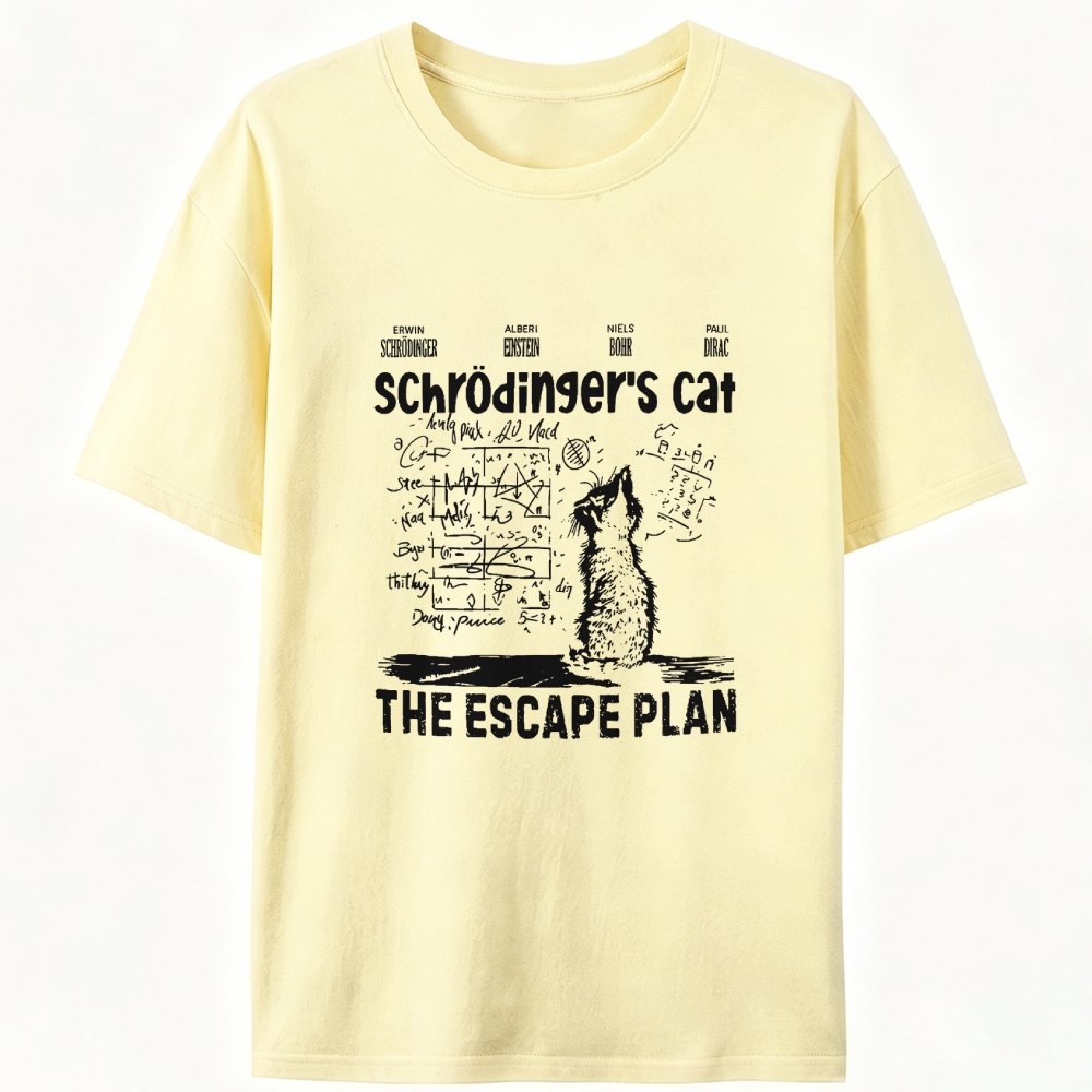 Schrödinger's Cat "The Escape Plan" Retro Designed for Women - Slim Fit Cotton Tee