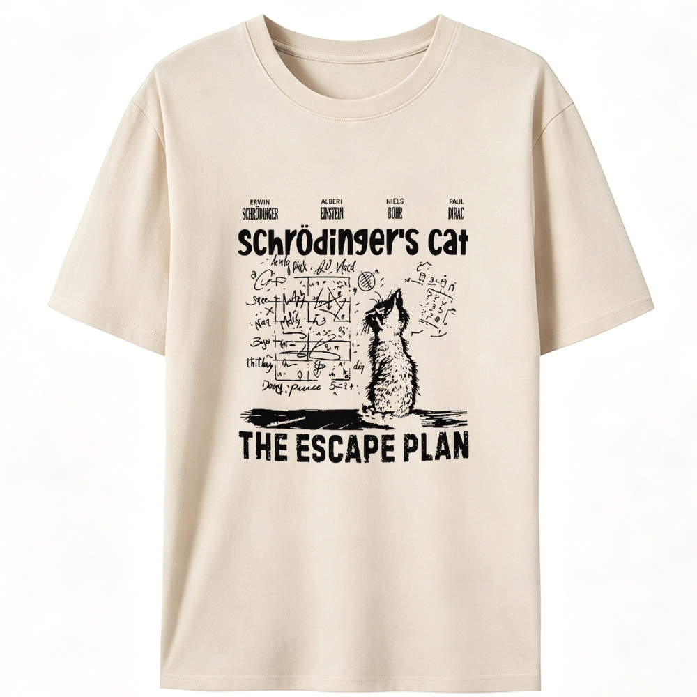 Schrödinger's Cat "The Escape Plan" Retro Designed for Women - Slim Fit Cotton Tee