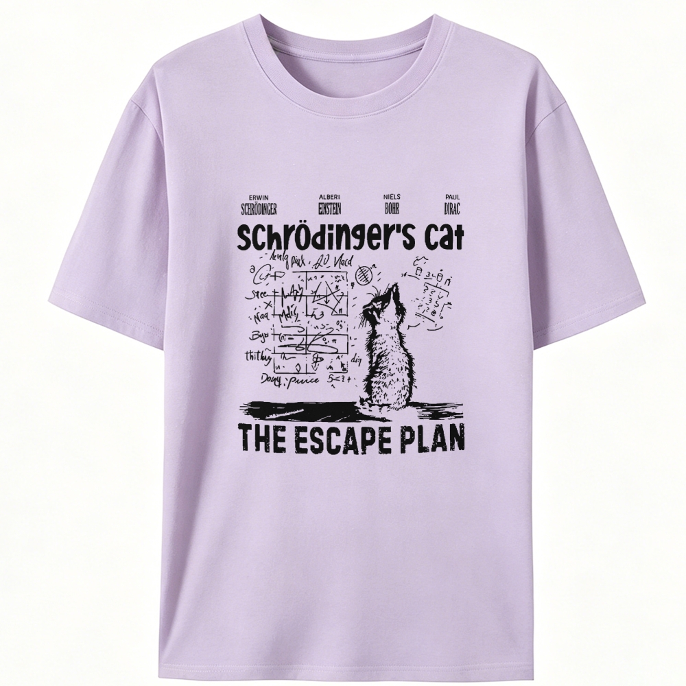 Schrödinger's Cat "The Escape Plan" Retro Designed for Women - Slim Fit Cotton Tee