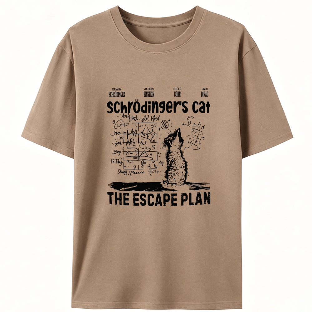 Schrödinger's Cat "The Escape Plan" Retro Designed for Women - Slim Fit Cotton Tee