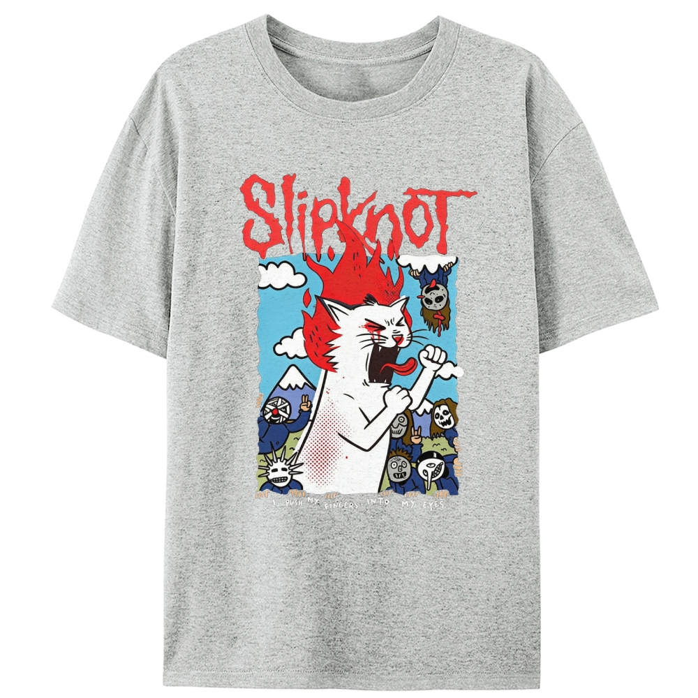 Slipknot Fire Cat Parody Retro Designed for Women - Slim Fit Cotton Tee
