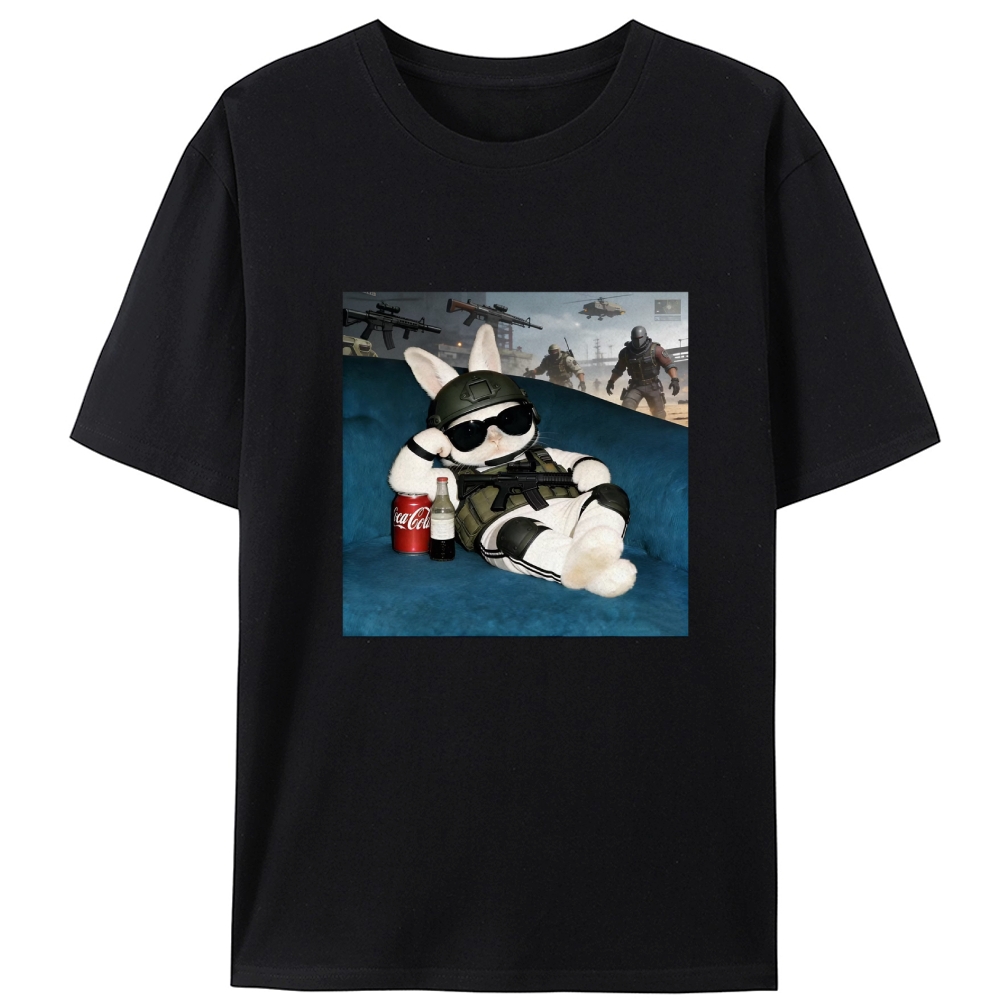 Tactical Rabbit CSGO Meme Retro Designed for Women - Slim Fit Cotton Tee