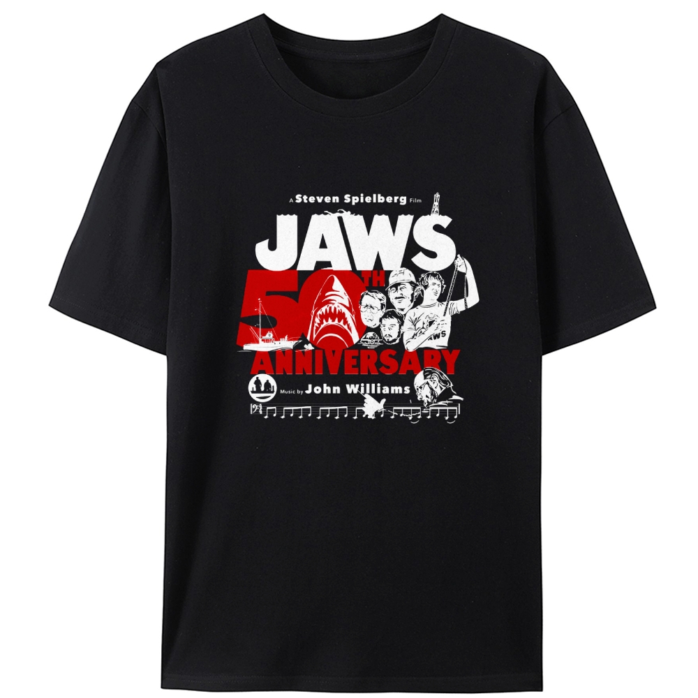 JAWS 50th Anniversary Steven Spielberg Retro Designed for Women - Slim Fit Cotton Tee