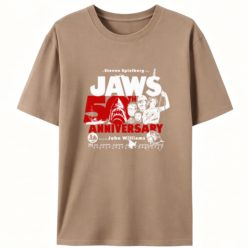 JAWS 50th Anniversary Steven Spielberg Retro Designed for Women - Slim Fit Cotton Tee