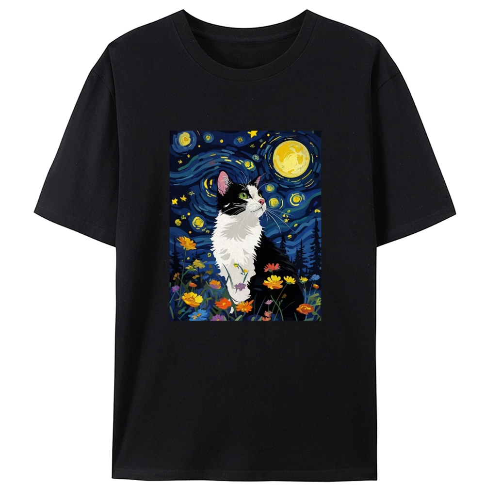 Art Cat Lover Designed for Women - Slim Fit Cotton Tee