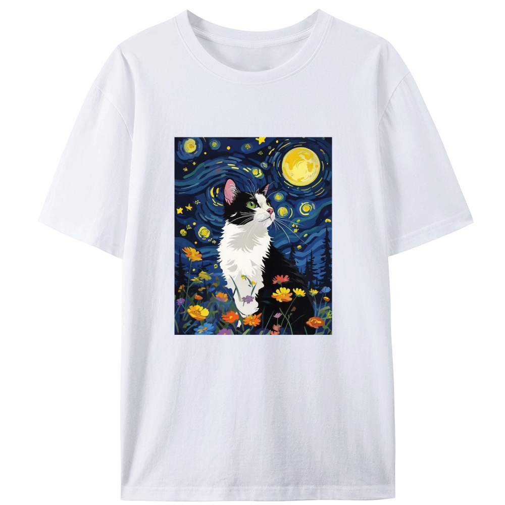 Art Cat Lover Designed for Women - Slim Fit Cotton Tee
