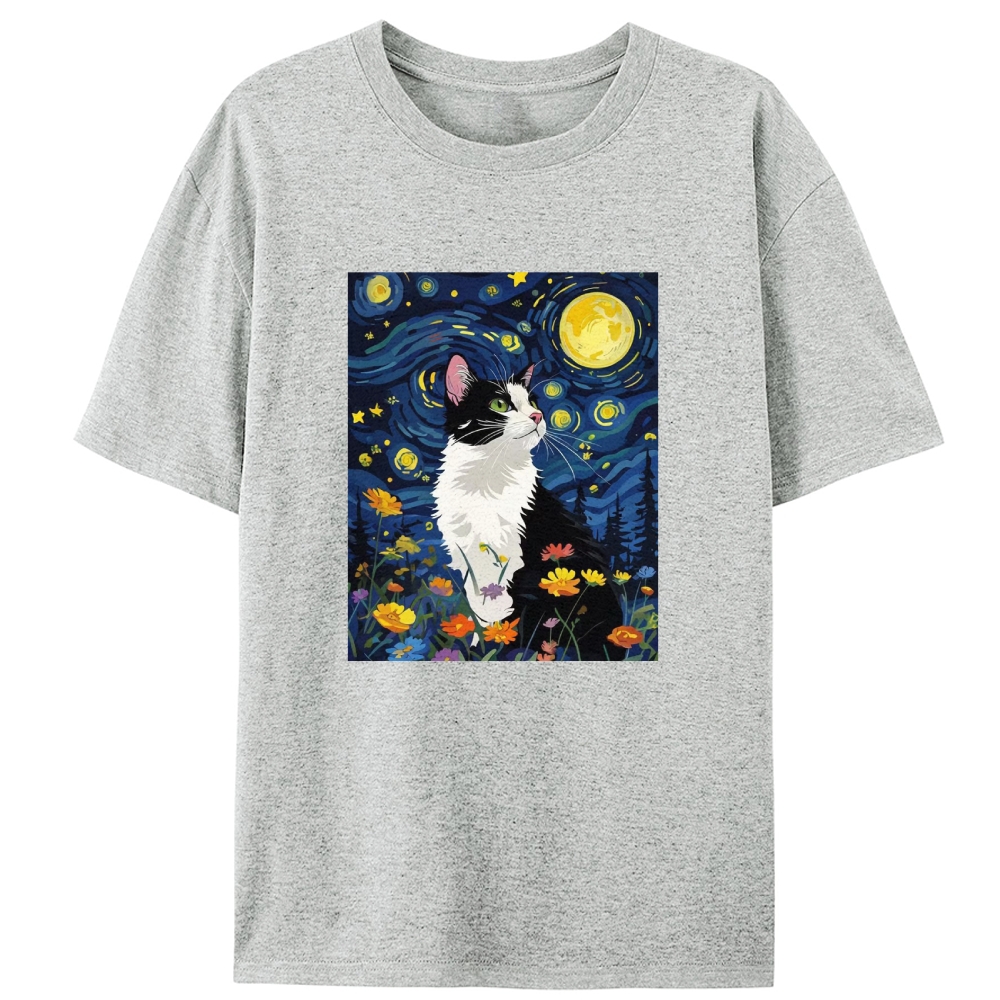 Art Cat Lover Designed for Women - Slim Fit Cotton Tee