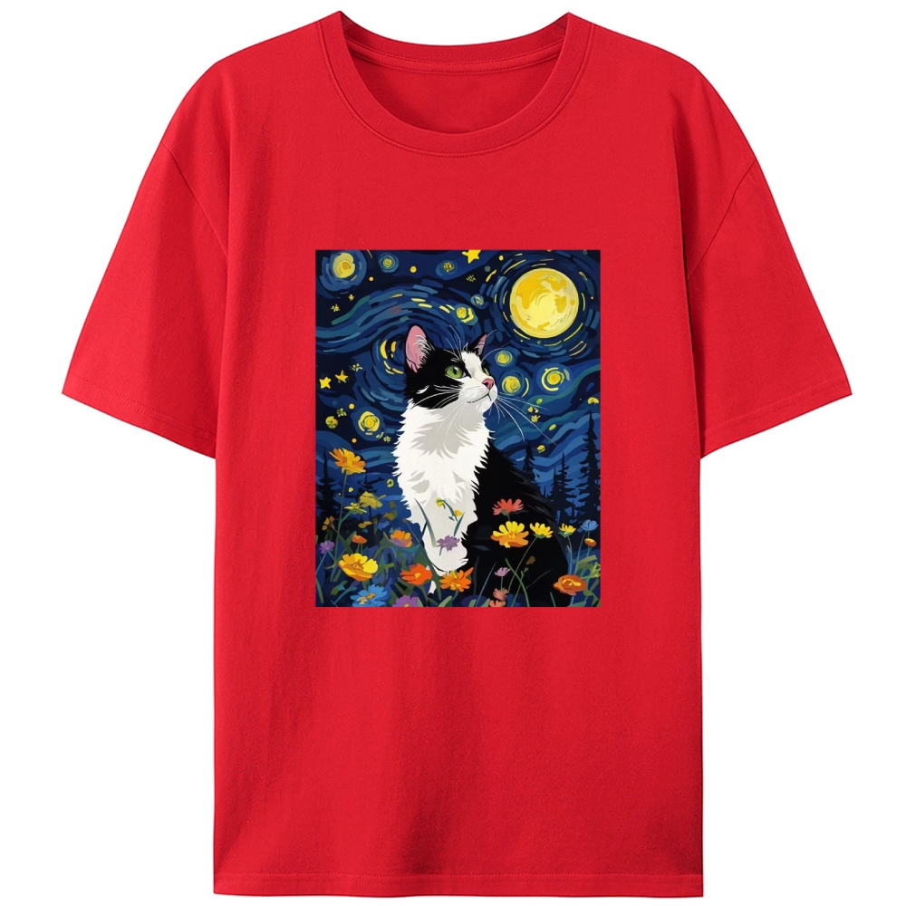Art Cat Lover Designed for Women - Slim Fit Cotton Tee