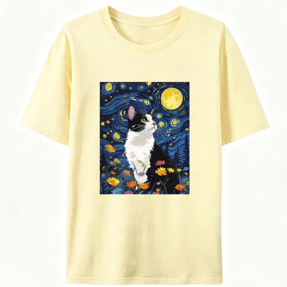 Art Cat Lover Designed for Women - Slim Fit Cotton Tee