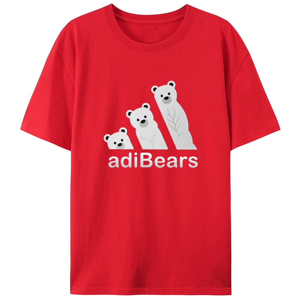 AdiBears Three Bears Funny Retro Designed for Women - Slim Fit Cotton Tee