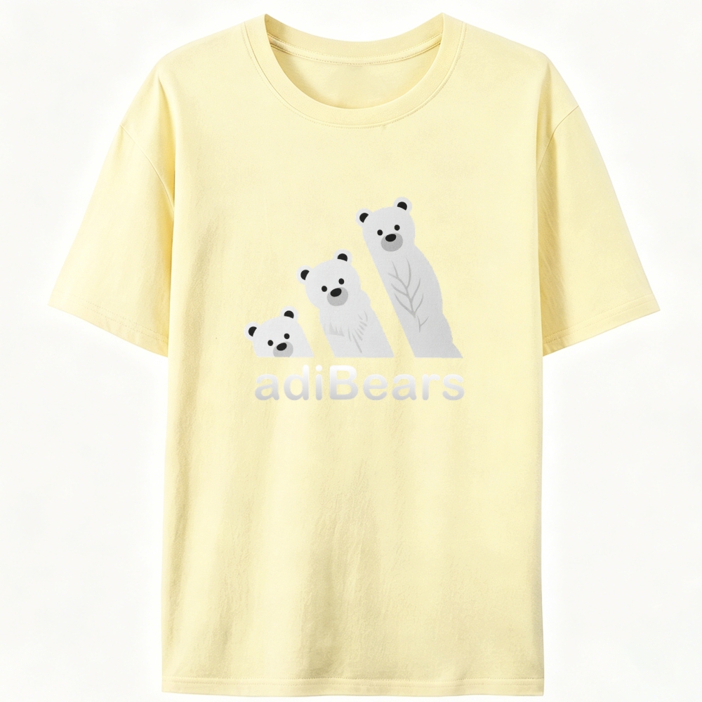 AdiBears Three Bears Funny Retro Designed for Women - Slim Fit Cotton Tee