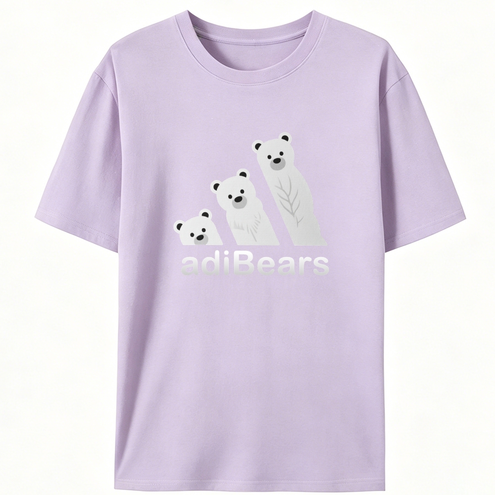 AdiBears Three Bears Funny Retro Designed for Women - Slim Fit Cotton Tee