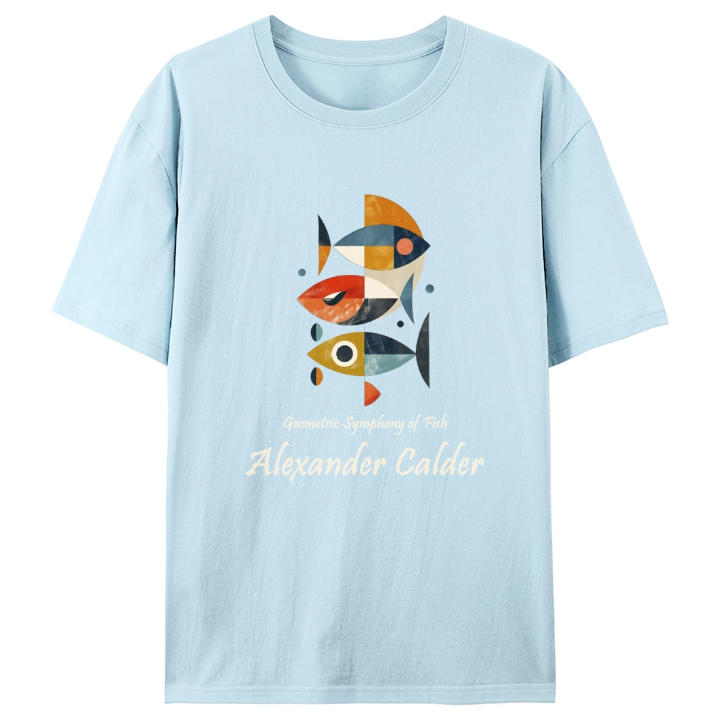 Alexander Calder Geometric Fish Retro Designed for Women - Slim Fit Cotton Tee