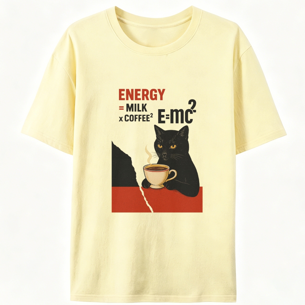 Energy = Milk × Coffee² Retro Designed for Women - Slim Fit Cotton Tee