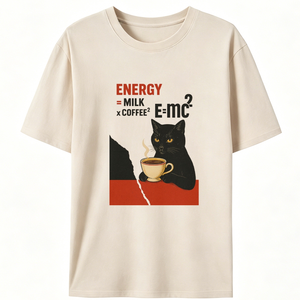 Energy = Milk × Coffee² Retro Designed for Women - Slim Fit Cotton Tee