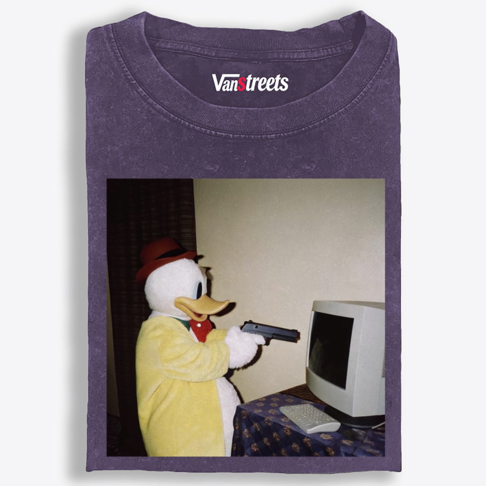 Gun Donald Duck Retro Washed T-Shirt | 100% Cotton | Streetwear Essential