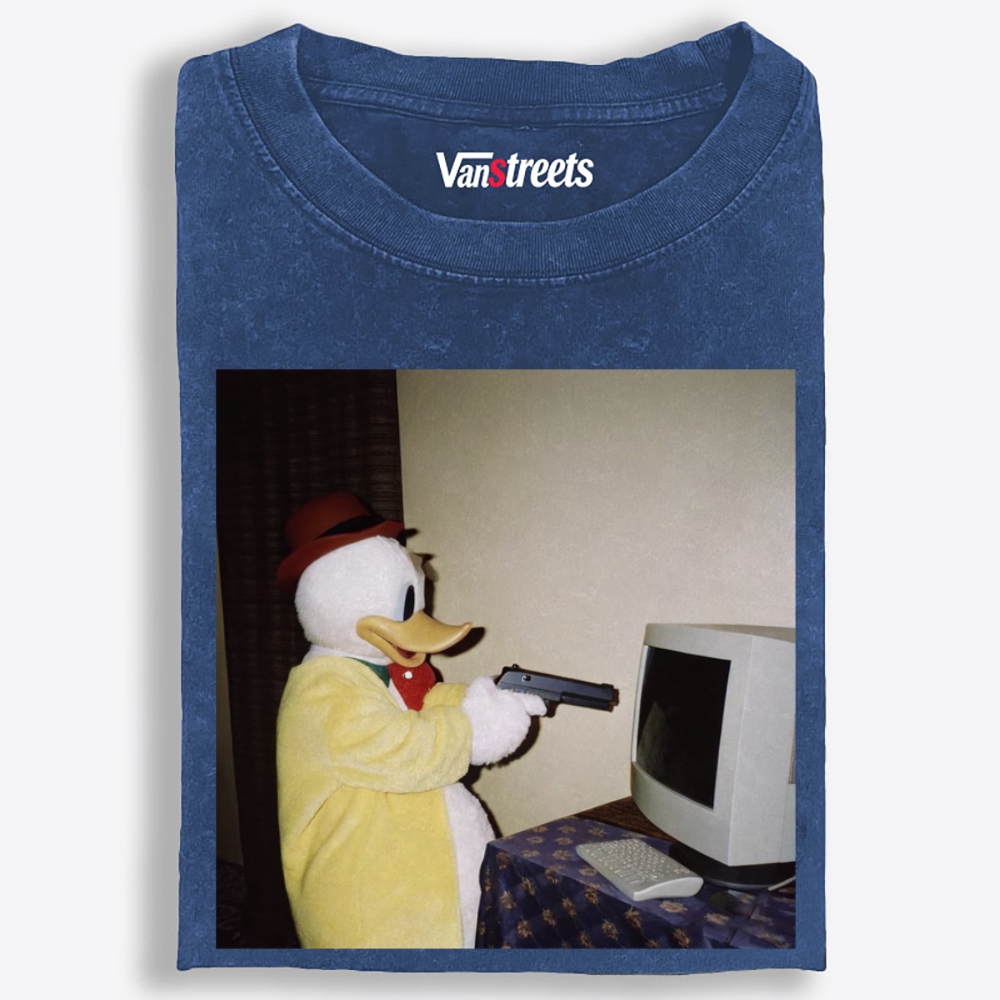 Gun Donald Duck Retro Washed T-Shirt | 100% Cotton | Streetwear Essential