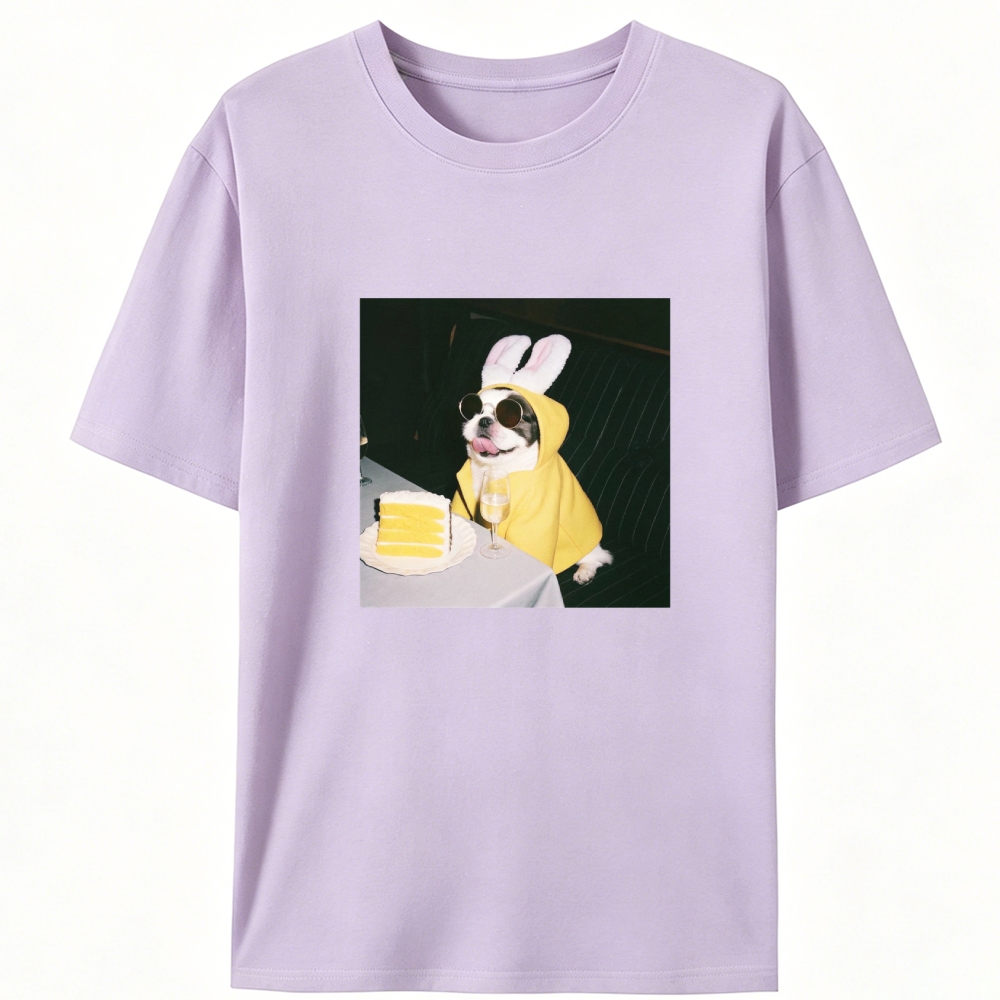 Bunny Ears French Bulldog Birthday Meme Retro Designed for Women - Slim Fit Cotton Tee