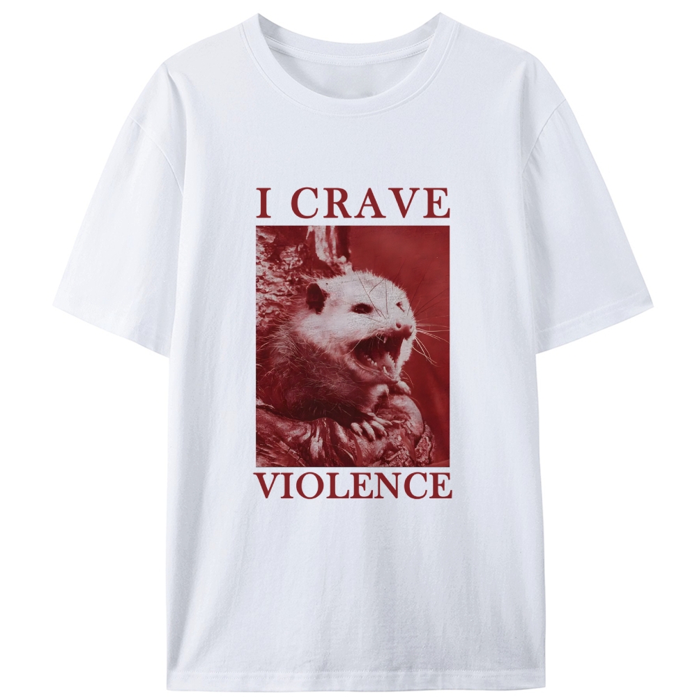 Violence-Craving Possum Retro Designed for Women - Slim Fit Cotton Tee