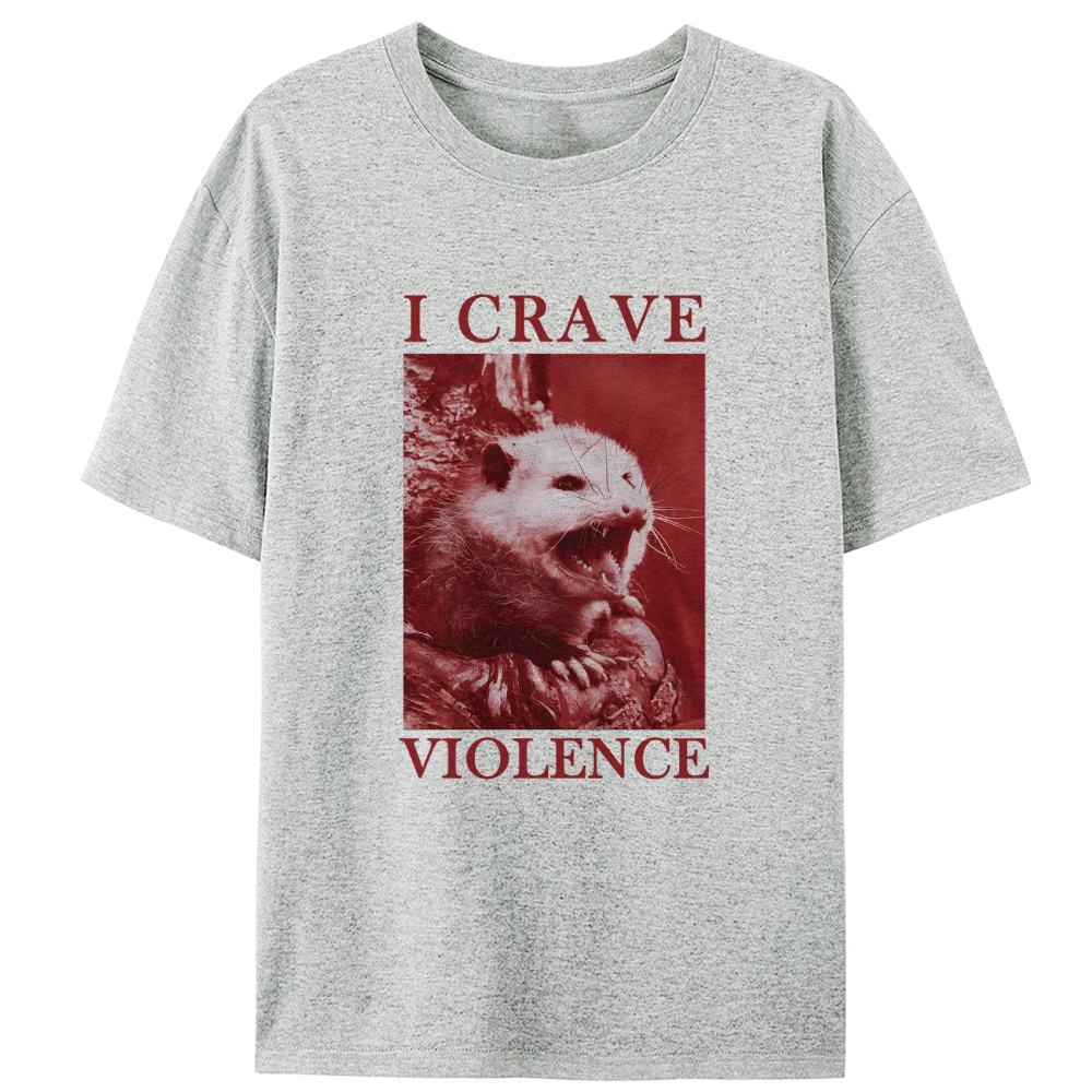 Violence-Craving Possum Retro Designed for Women - Slim Fit Cotton Tee