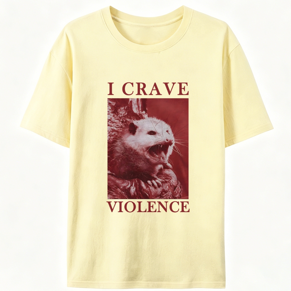 Violence-Craving Possum Retro Designed for Women - Slim Fit Cotton Tee