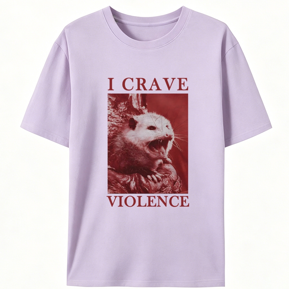 Violence-Craving Possum Retro Designed for Women - Slim Fit Cotton Tee
