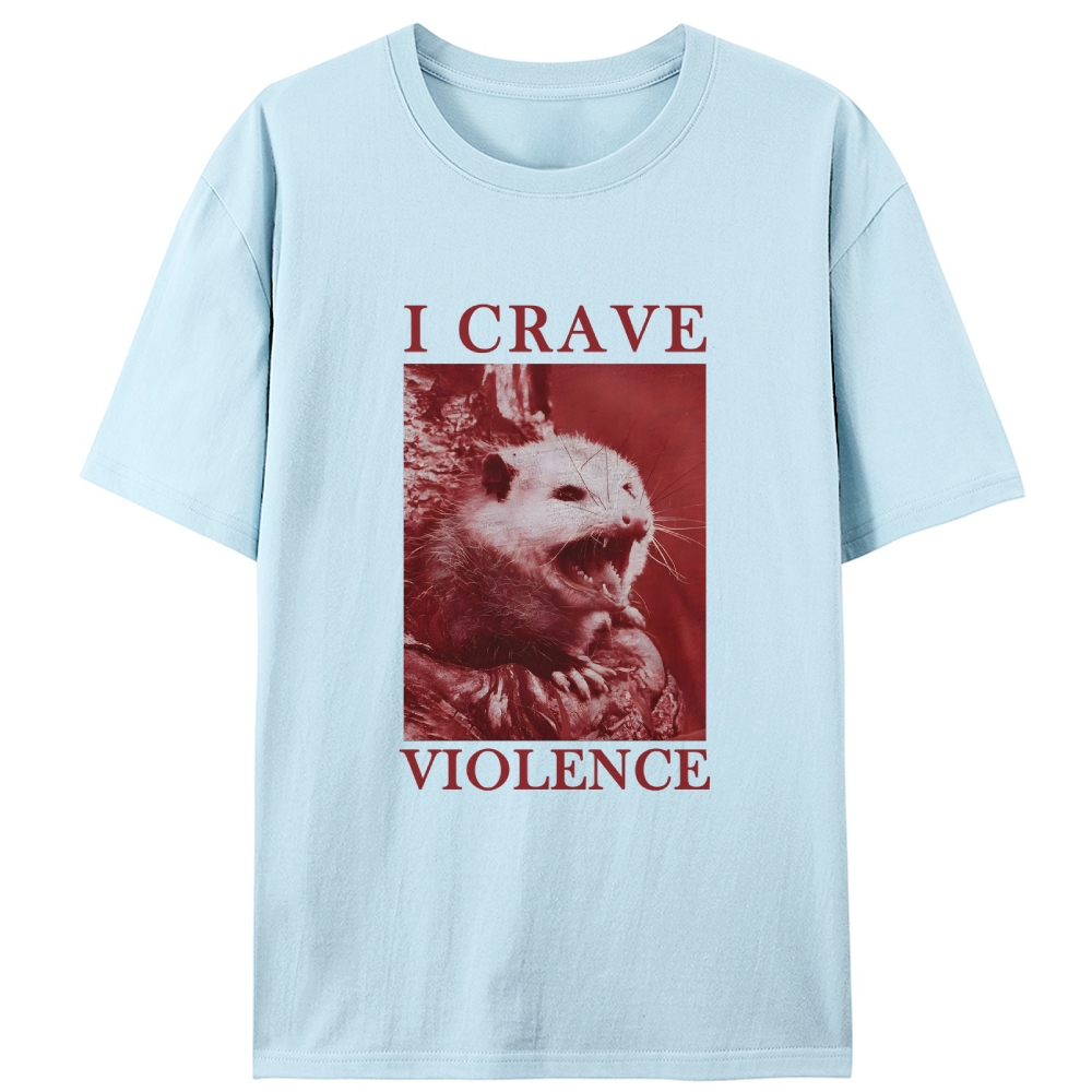 Violence-Craving Possum Retro Designed for Women - Slim Fit Cotton Tee
