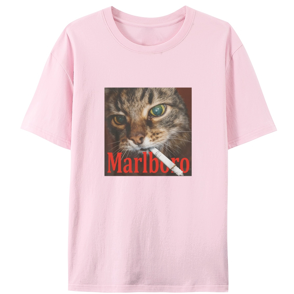 Rabel Smoker CatRetro Designed for Women - Slim Fit Cotton Tee