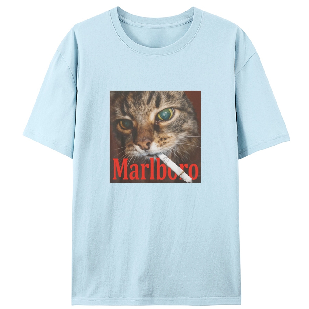 Rabel Smoker CatRetro Designed for Women - Slim Fit Cotton Tee