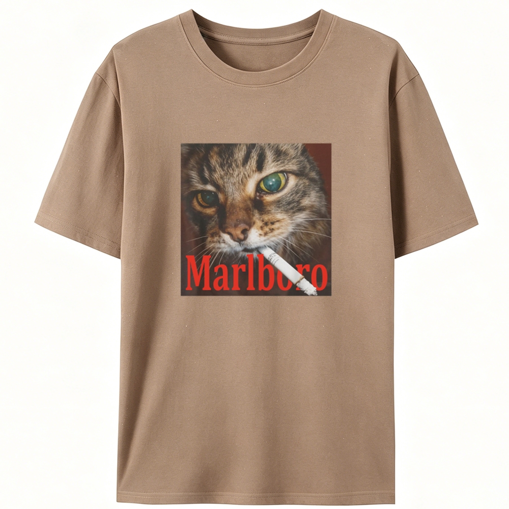 Rabel Smoker CatRetro Designed for Women - Slim Fit Cotton Tee