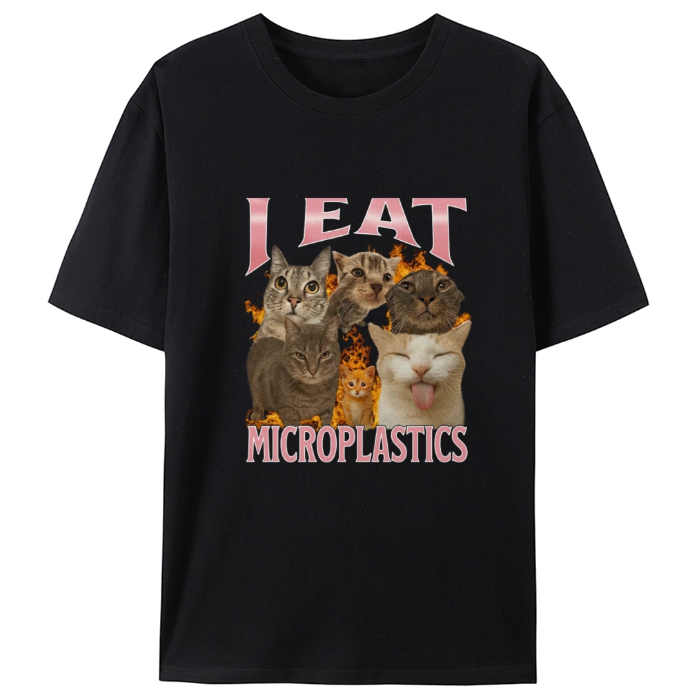 Microplastic Era · A Cat’s Silent Protest Retro Designed for Women - Slim Fit Cotton Tee