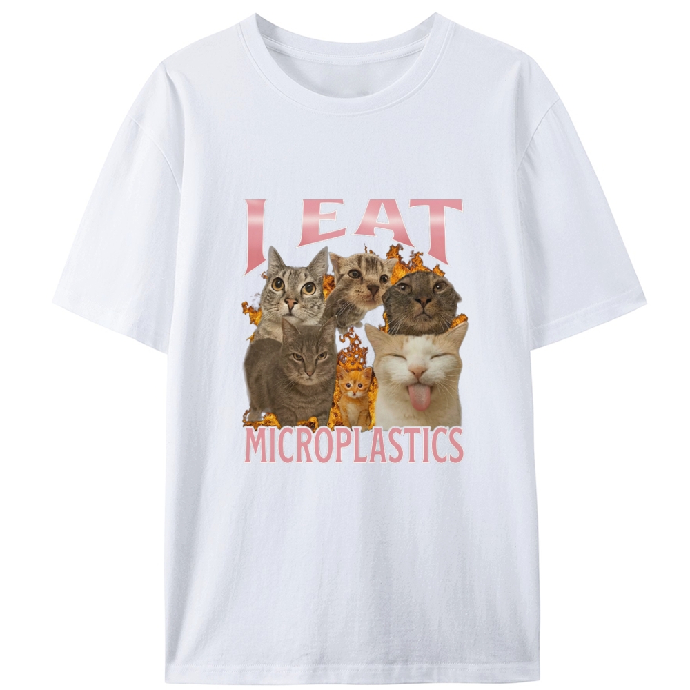 Microplastic Era · A Cat’s Silent Protest Retro Designed for Women - Slim Fit Cotton Tee