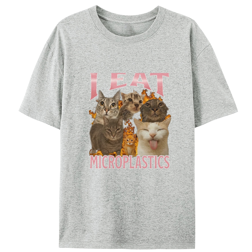 Microplastic Era · A Cat’s Silent Protest Retro Designed for Women - Slim Fit Cotton Tee