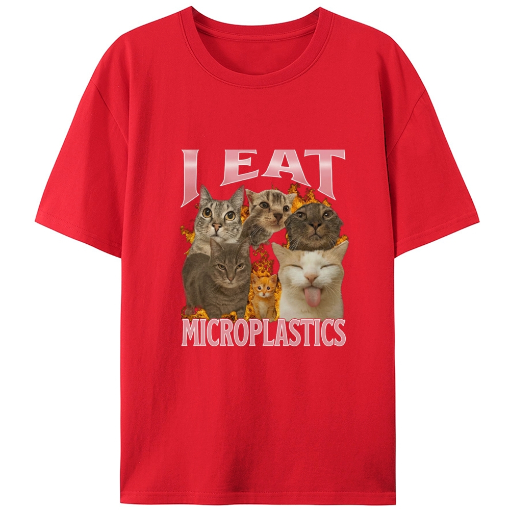 Microplastic Era · A Cat’s Silent Protest Retro Designed for Women - Slim Fit Cotton Tee