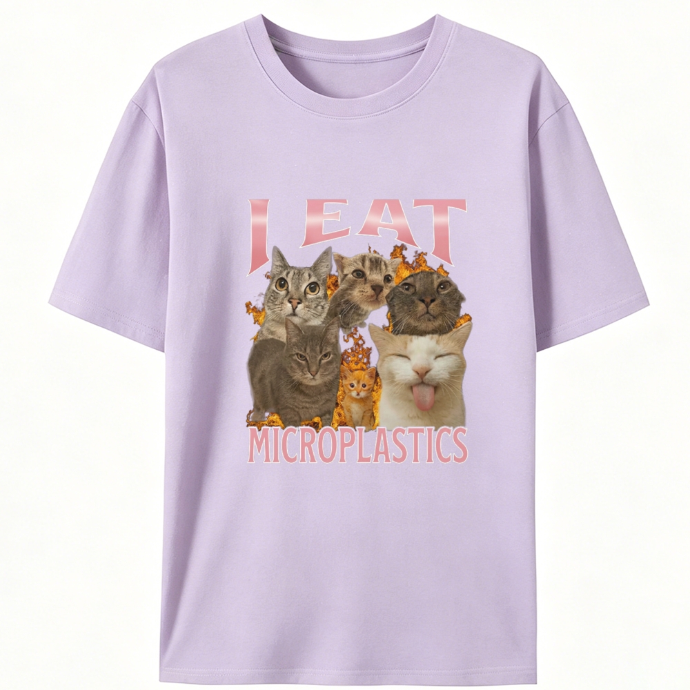 Microplastic Era · A Cat’s Silent Protest Retro Designed for Women - Slim Fit Cotton Tee