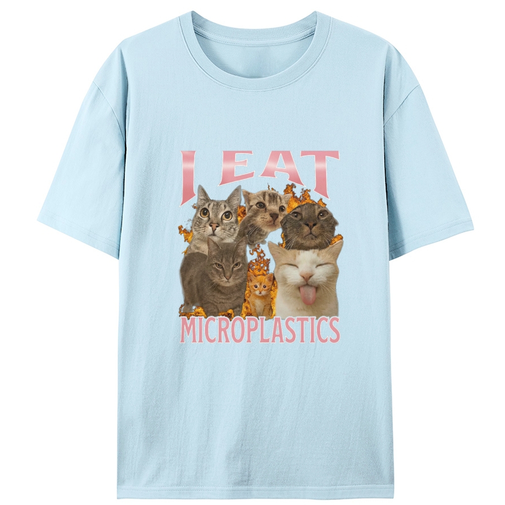 Microplastic Era · A Cat’s Silent Protest Retro Designed for Women - Slim Fit Cotton Tee