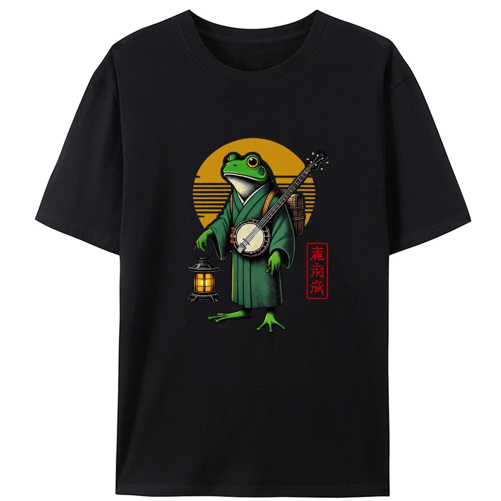 Japanese Frog Retro Designed for Women - Slim Fit Cotton Tee