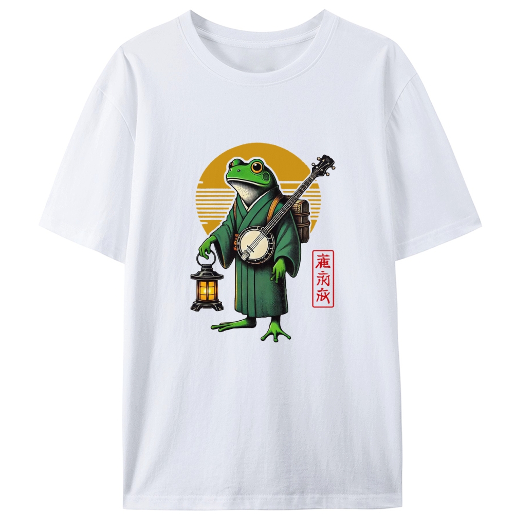 Japanese Frog Retro Designed for Women - Slim Fit Cotton Tee