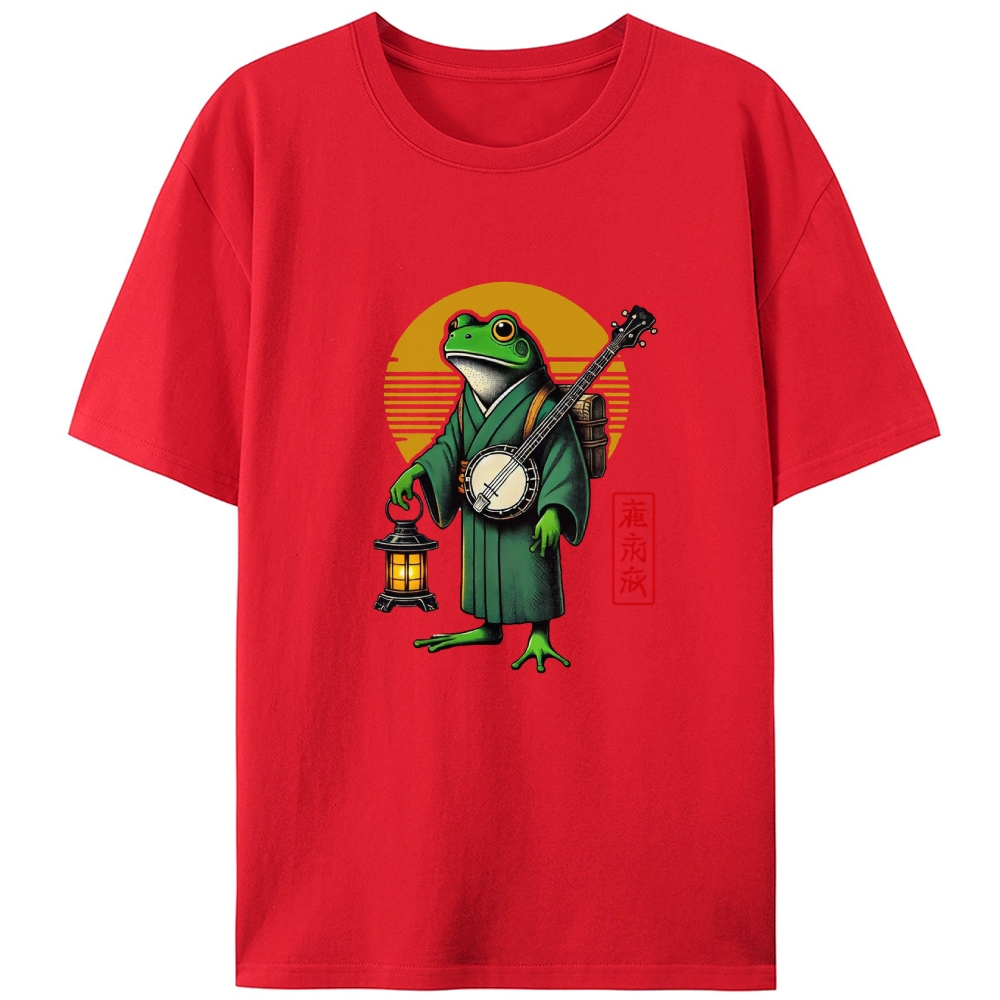 Japanese Frog Retro Designed for Women - Slim Fit Cotton Tee