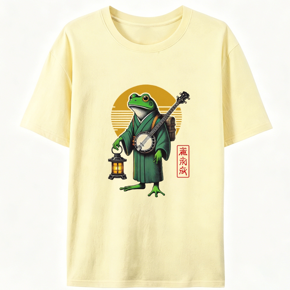 Japanese Frog Retro Designed for Women - Slim Fit Cotton Tee