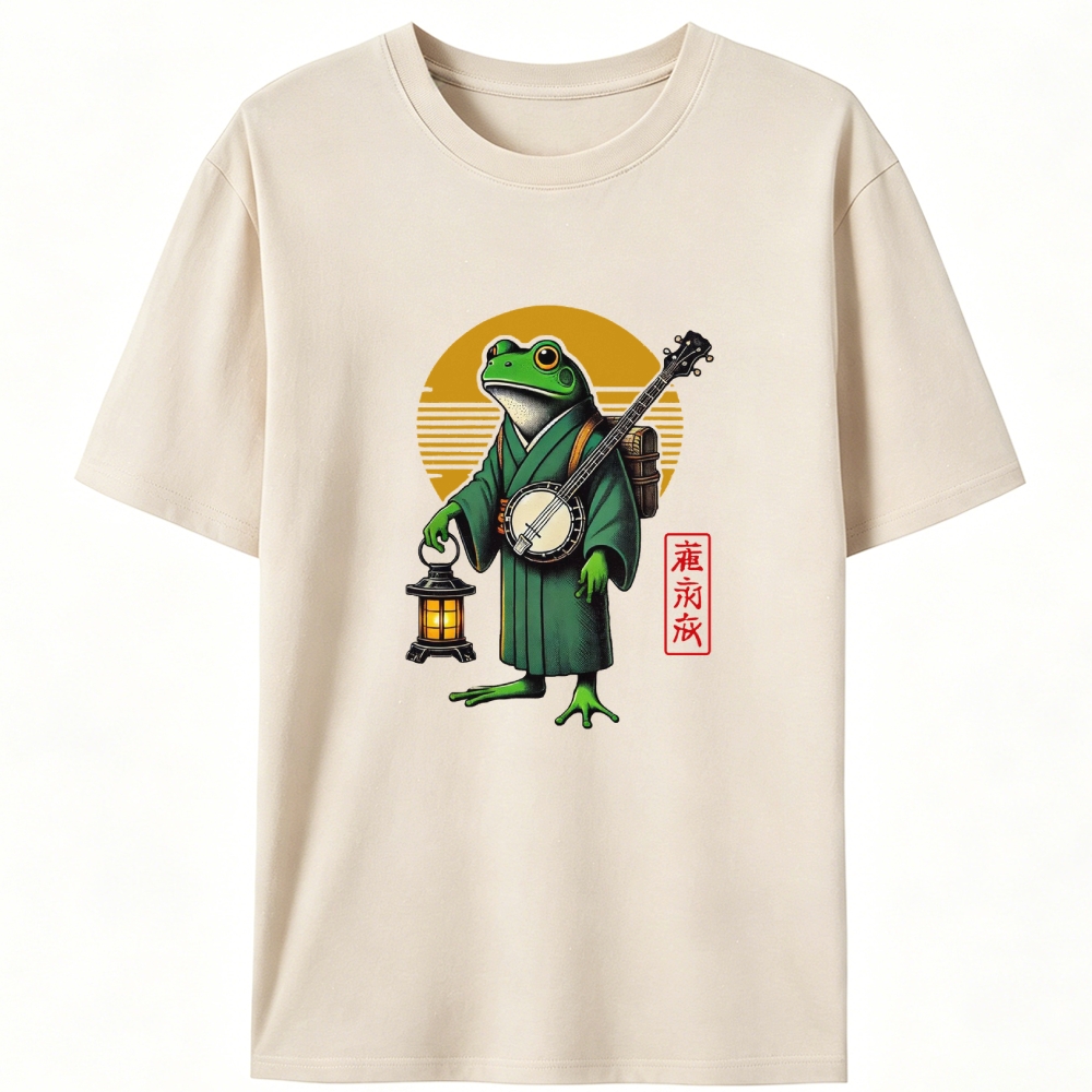 Japanese Frog Retro Designed for Women - Slim Fit Cotton Tee