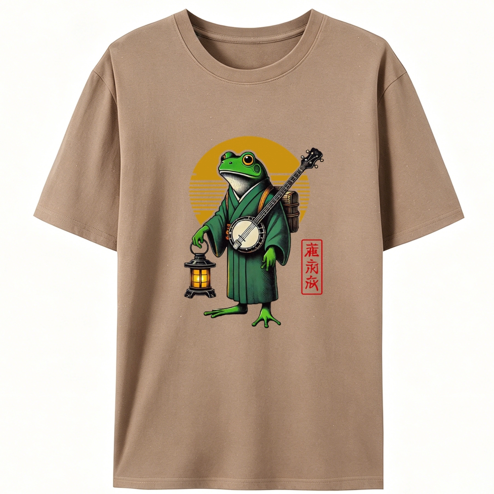 Japanese Frog Retro Designed for Women - Slim Fit Cotton Tee