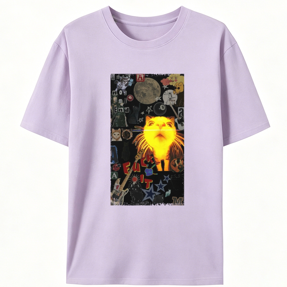 Cat Collage Art Retro Designed for Women - Slim Fit Cotton Tee