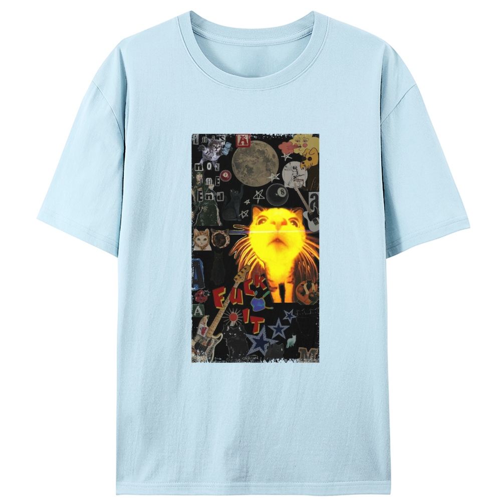 Cat Collage Art Retro Designed for Women - Slim Fit Cotton Tee