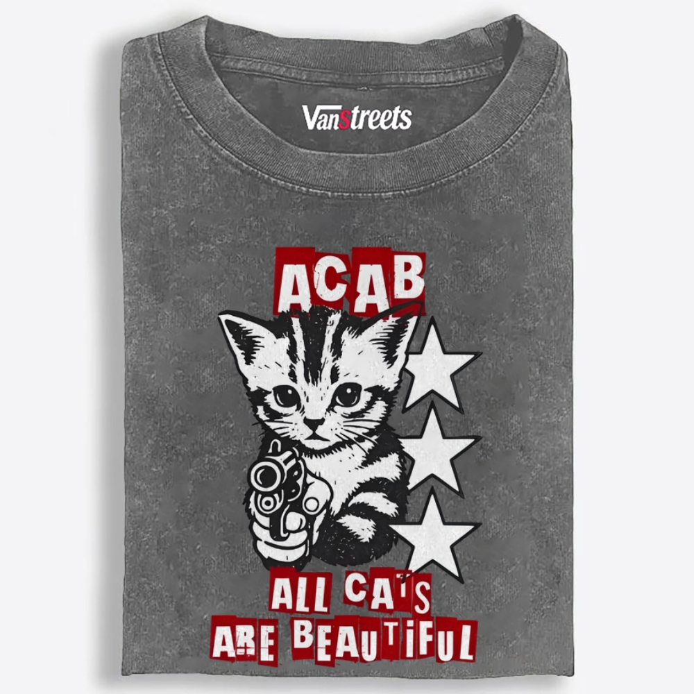 Satirical Art Retro Washed T-Shirt | 100% Cotton | Streetwear Essential