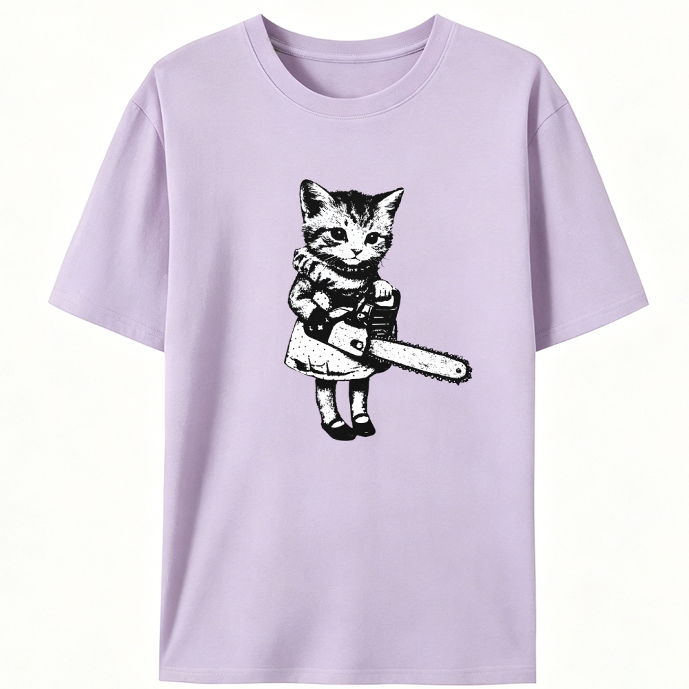Chainsaw Kitten Retro Designed for Women - Slim Fit Cotton Tee