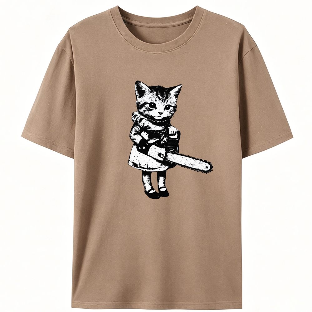 Chainsaw Kitten Retro Designed for Women - Slim Fit Cotton Tee